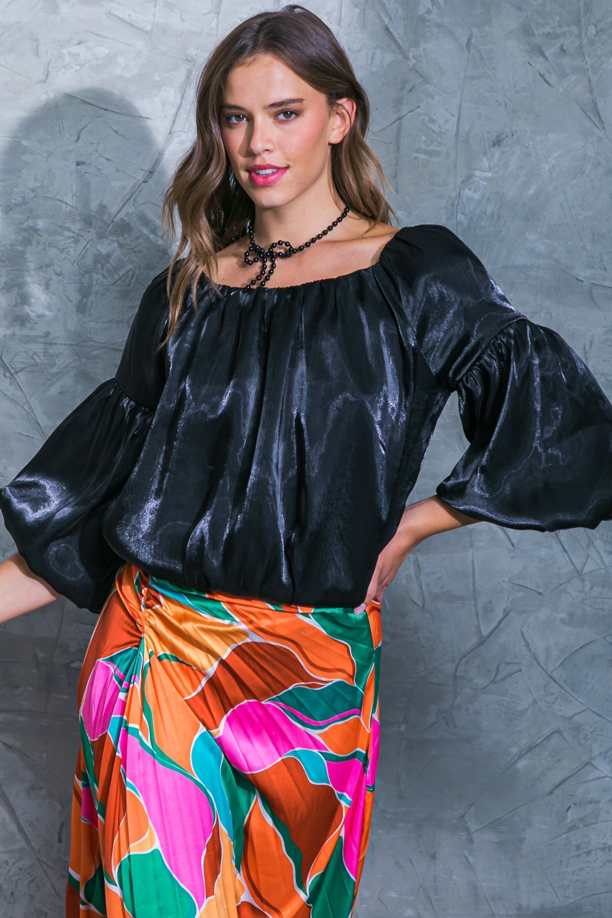 SIMPLY FAVORED WOVEN TOP Flying Tomato